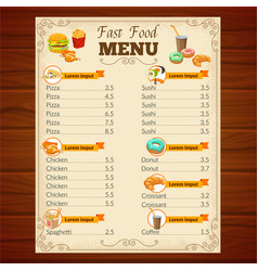 Fast Food Menu