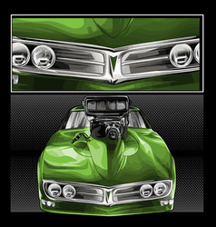 Green Drag Racing Car With Grey Strip