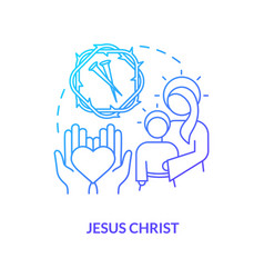 Jesus Christ Blue Gradient Concept Icon