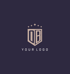 Ob Initial Shield Logo Icon Geometric Style Design