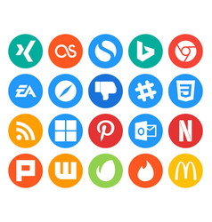 20 Social Media Icon Pack Including Outlook