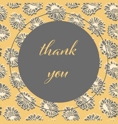 Floral Thank You Card Yellow Repeat Pattern