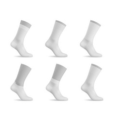 Realistic Man Socks White Mockups Of Foot Wear