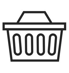 Shopping Basket Line Icon Supermarket Grocery