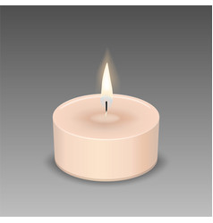 White Tea Light Candle Isol On