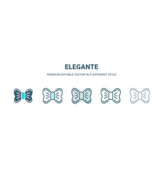 Elegante Icon In 5 Different Style Outline Filled