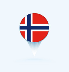 Map Pointer With Flag Of Norway