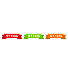 Now Hiring Ribbon Isolated Paper Sign