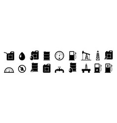 Oil Gas Fuel Icon Set Simple Design