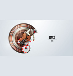 Realistic Silhouette Of A Bmx Rider Man Is Doing