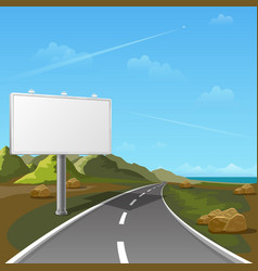 Road Billboard With Landscape Background