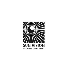 Square Sun With Eye Camera Optic Vision Logo