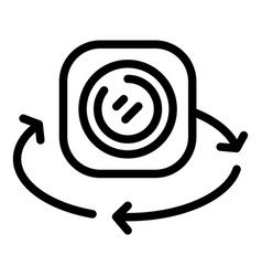 Virtual World Rotation Icon Outline