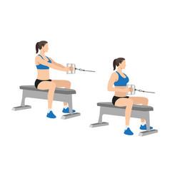 Woman Doing Seated Low Cable Back Rows Exercise