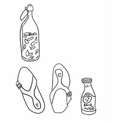 A Set Of Bottle And Shoe Badges