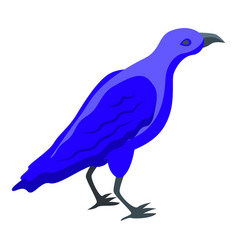 Blue Crow Icon Isometric Raven Bird