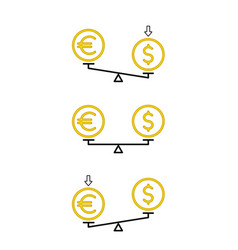 Euro Dollar Balance Scale High Currency Value