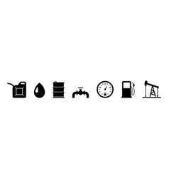 Oil Gas Fuel Icon Set Simple Design