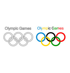 Olympic Games Rings Olympics Line Color