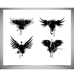 Set Of Black Grunge Wings