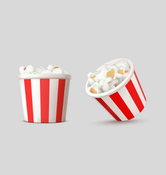 Set Of Popcorn Buckets Side And Top View