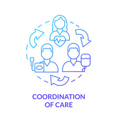 Coordination Of Care Blue Gradient Concept Icon