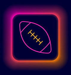 Glowing Neon Line American Football Ball Icon