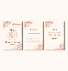 A Wedding Invitation Card With A Bride And Groom