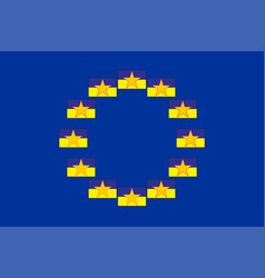 Flag Of Ukraine On The Background Of The European