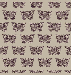 Handmade Carved Block Print Butterfly Seamless