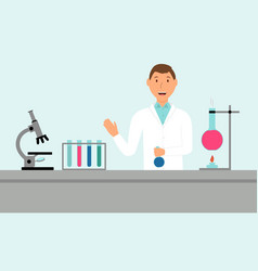 Man In A Scientific Laboratory Is Conducting