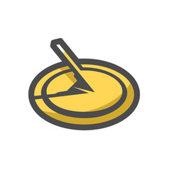 Sundial Sun Clock Icon Cartoon