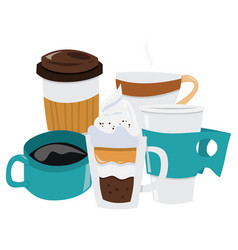 Cartoon Group Of Coffee Cups