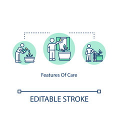 Features Of Care Concept Icon Growing Houseplants