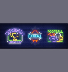 Football Champion Pub Neon Sign Set