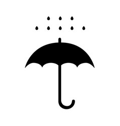 Umbrella With Rain Icon Symbol