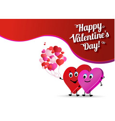 Card Or Banner Valentines Day Two Loving Hearts