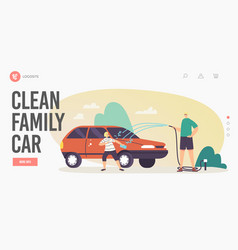 Family Clean Car Landing Page Template Happy