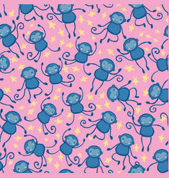 Monkey Stars Seamless Pattern