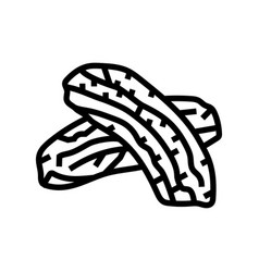 Banana Dried Fruit Line Icon