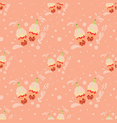 Bubble Or Boba Tea Seamless Pattern