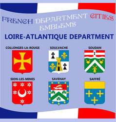 Flags and emblems of french department cities Vector Image