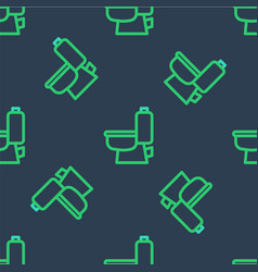 Line Toilet Bowl Icon Isolated Seamless Pattern