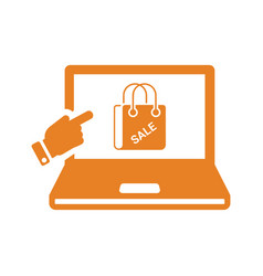 Online Bag Ecommerce Icon Orange Color Eps