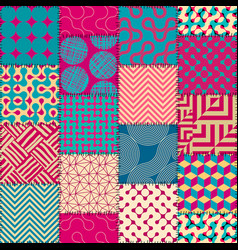 Pink plaid patchwork background Royalty Free Vector Image