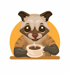 Civet Drink Coffee Mascot For Coffee Drink