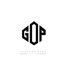 Gop Letter Logo Design With Polygon Shape