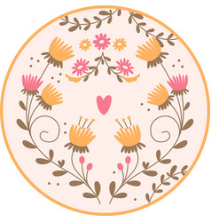 Blooming Flowers Circle Tag