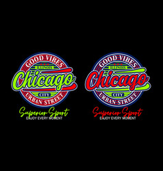 Chicago Typography Circle Design T Shirts