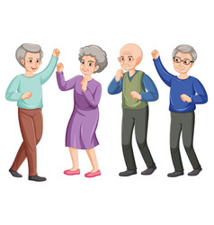 Group Of Elderly People Dancing